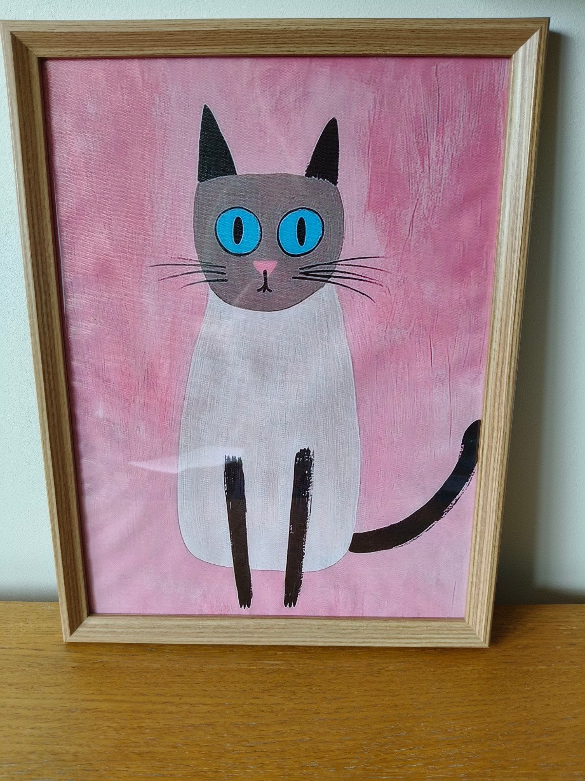 Mooie tekening in bruine lijst, Ophalen of Verzenden