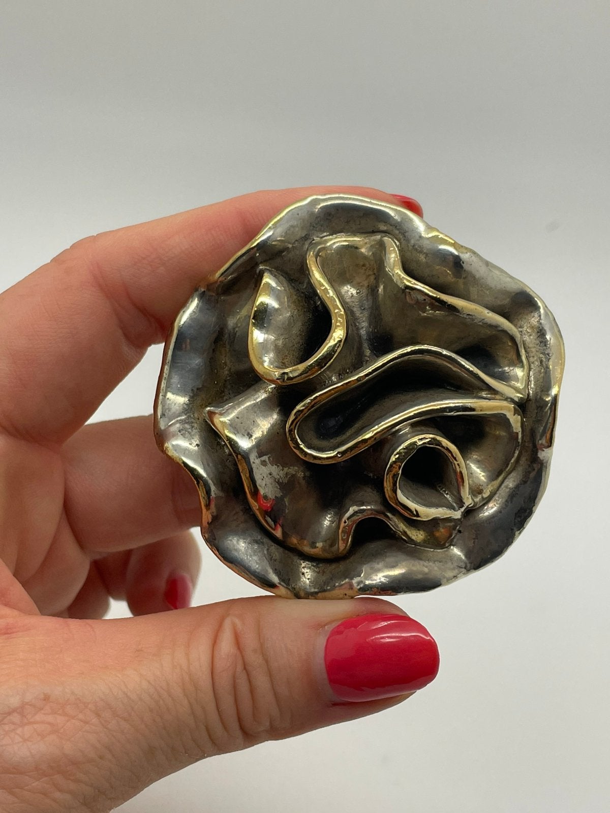 F714 Prachtige zilveren broche modernist roos, Sieraden, Tassen en Uiterlijk, Broches, 4 tot 7 cm, Ophalen of Verzenden, X, Zilver