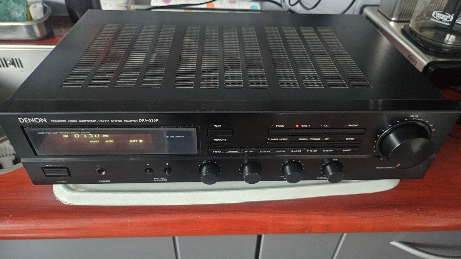 Denon DRA-335R Stereo Receiver - Uitstekende Staat, Denon, Ophalen of Verzenden, Zo goed als nieuw, 60 tot 120 watt