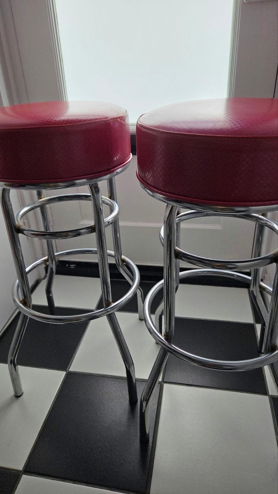 fifties style barkrukken, Gebruikt, 60 tot 90 cm, Ophalen of Verzenden, Metaal
