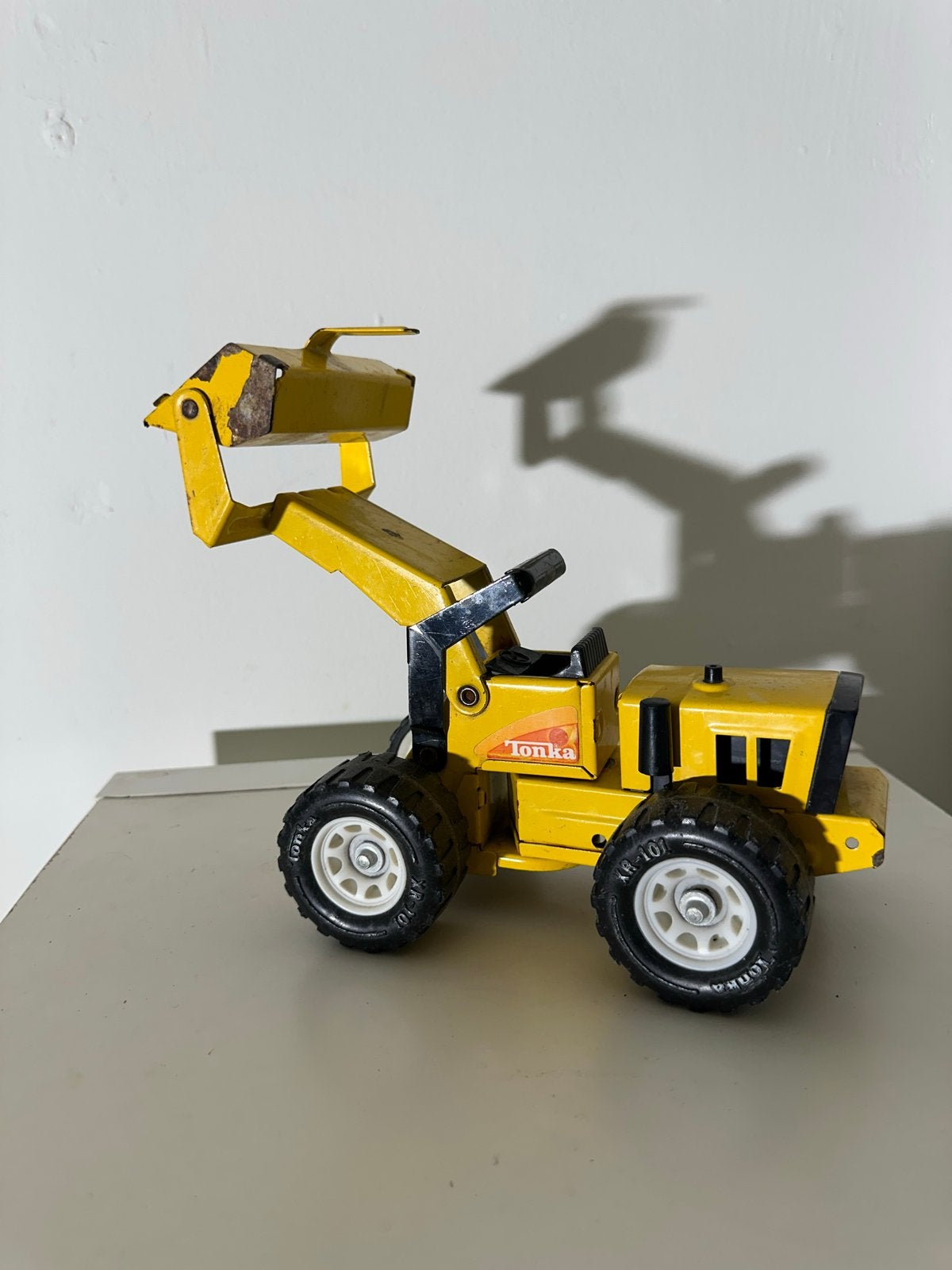 Vintage Tonka Graafmachine - Geel Metalen Speelgoed, Kinderen en Baby's, Speelgoed | Speelgoedvoertuigen, Ophalen of Verzenden