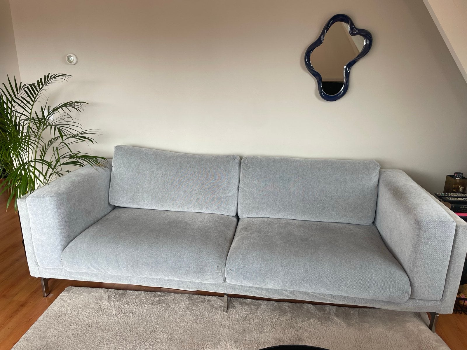 Ikea Nockeby 3-zitsbank grijs, Ophalen, Driepersoons, 75 tot 100 cm, Zo goed als nieuw