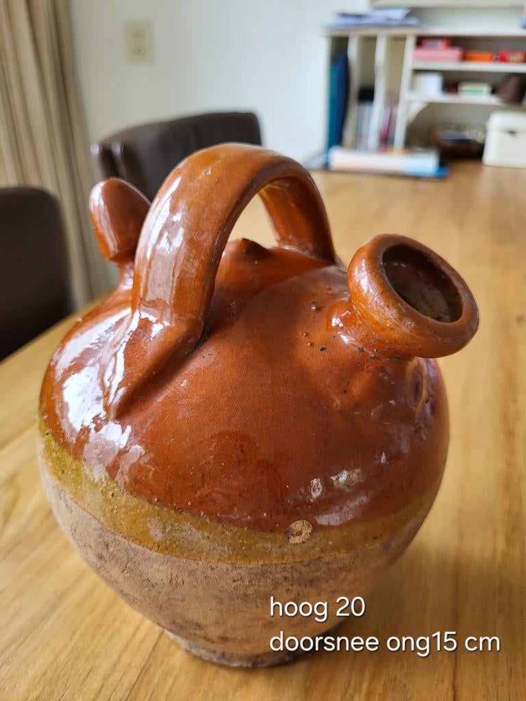Oude aardewerk wijn/olijfolie kruik, Ophalen of Verzenden