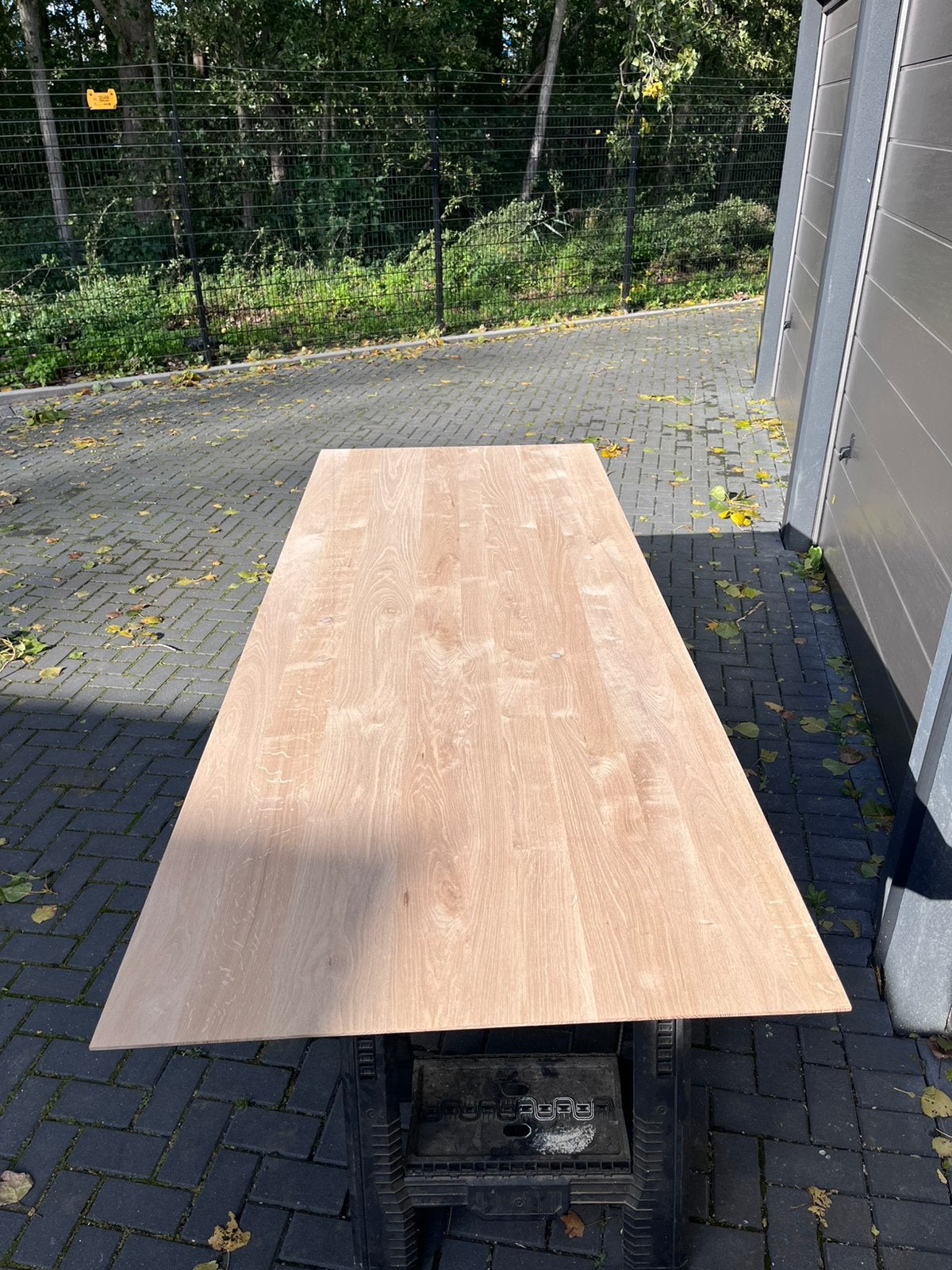 Rechthoekige eettafel 260x100x3 verjongd eiken rustiek, Eikenhout, Vijf personen of meer, Table-outlet, Modern massief eiken tafel verjongd rustiek