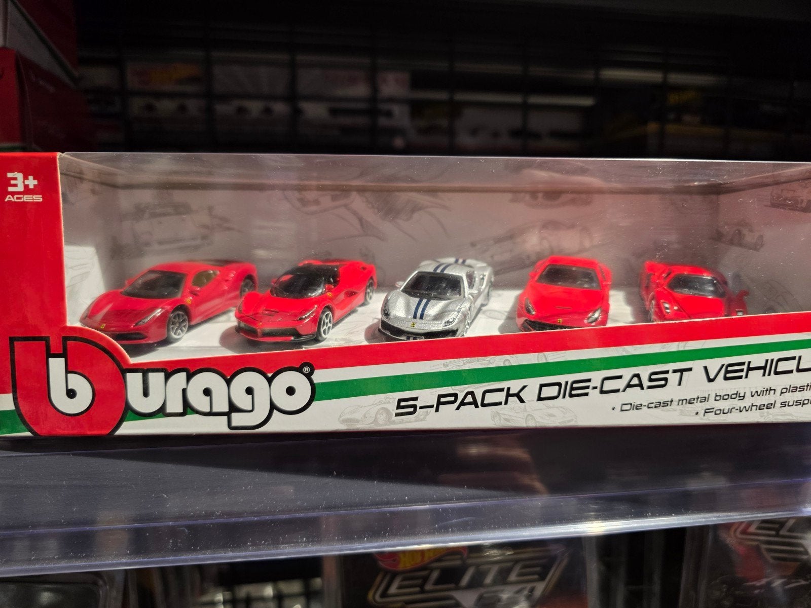 Burago Ferrari 5-pack Die-Cast Voertuigen, Via Caduti del Lavoro 1, 20876 Ornago MB, Italië, 1:50 of kleiner, Auto, Burago