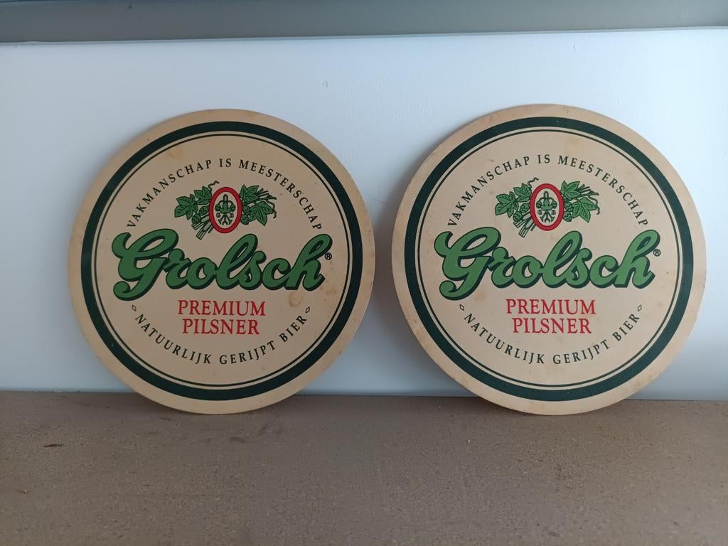 Grote Grolsch viltjes (30 cm), Ophalen of Verzenden, Gebruikt, Grolsch