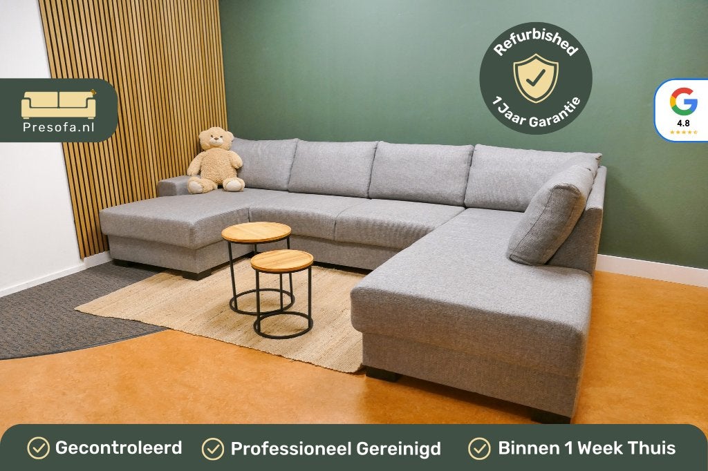 U-Bank Pronto Florence Lichtgrijs Gemêleerd [Refurbished], Pronto, -, -, Hoekbank