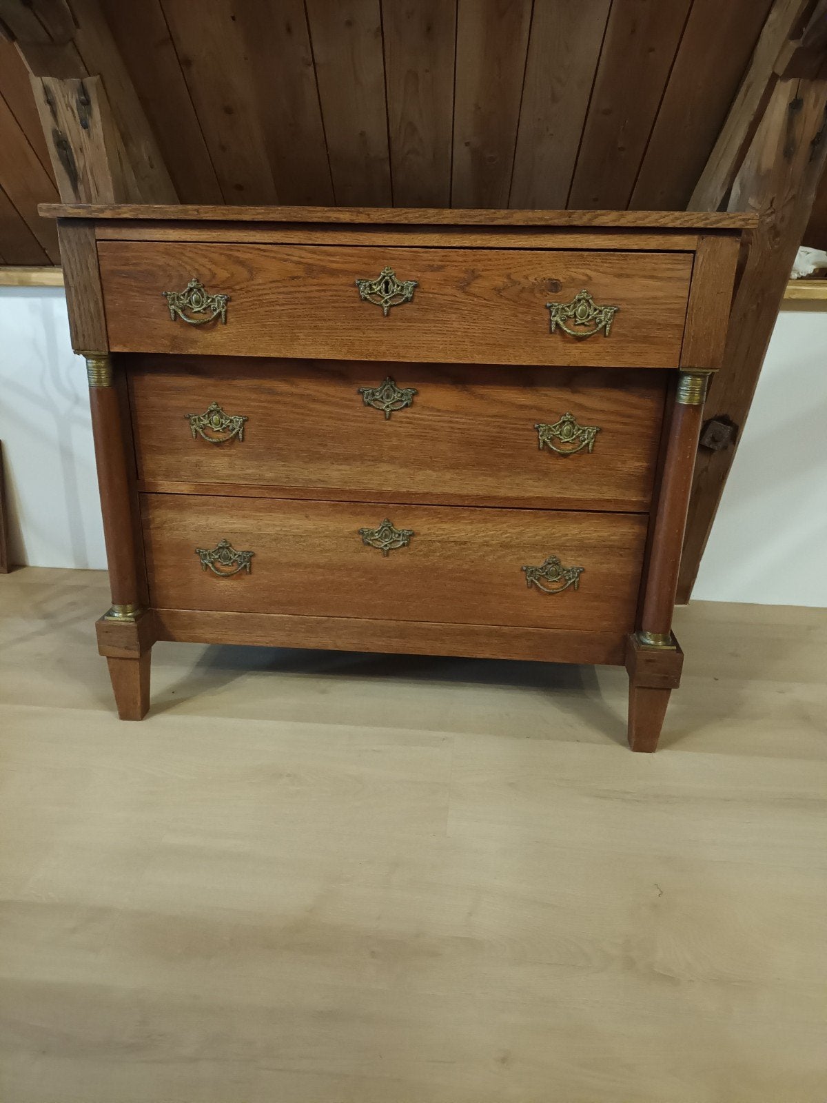 Vintage eiken ladekast / commode in Empire stijl, Ophalen