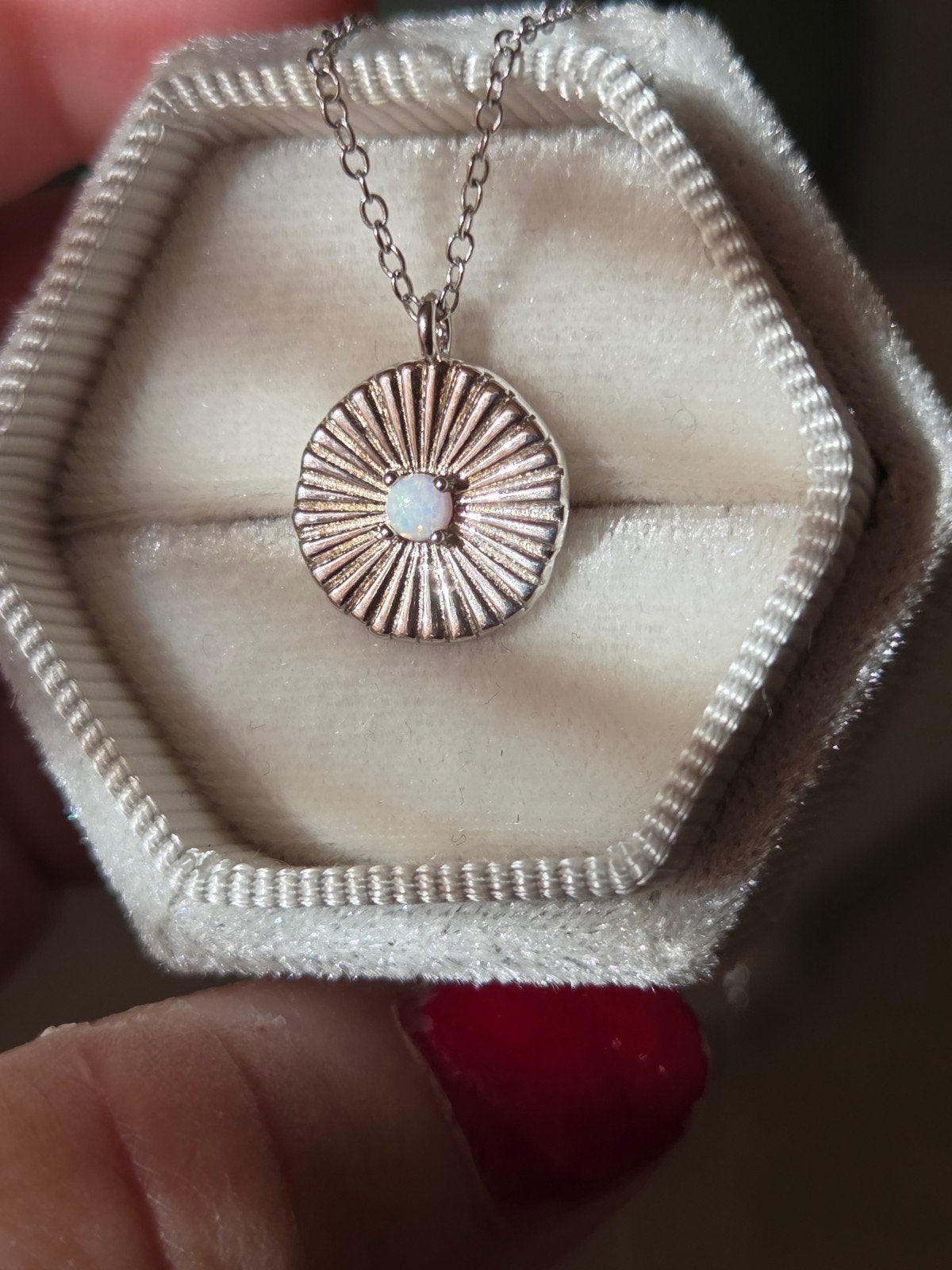 mooie opaal hanger 925 zilver, Ophalen of Verzenden, Zilver