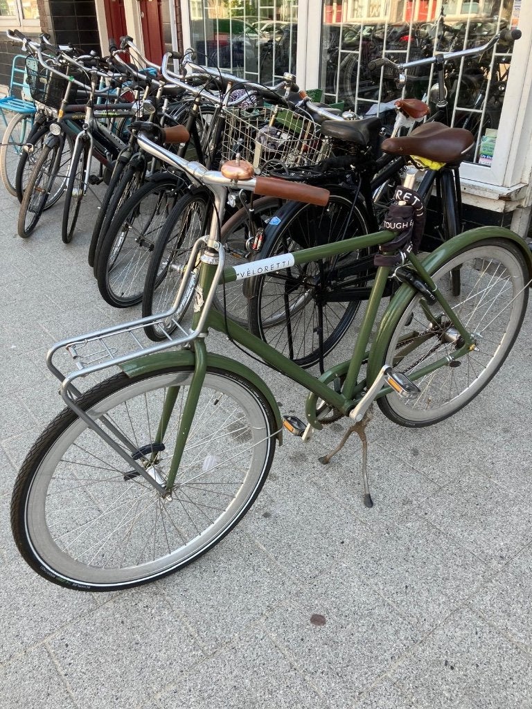 Veloretti Caféracer Olive groen, Terugtraprem, Gebruikt, Versnellingen, 57 tot 61 cm