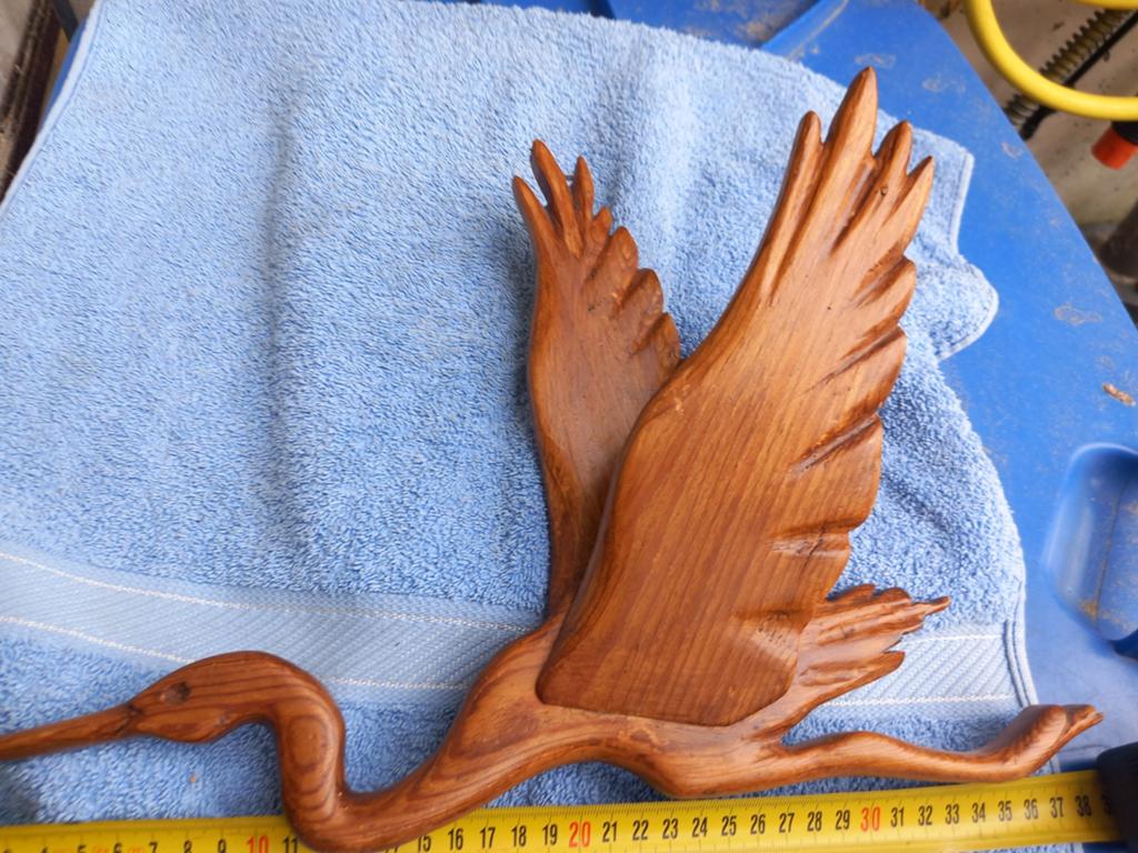 Houten Reiger Wanddecoratie - 37 cm, Ophalen of Verzenden