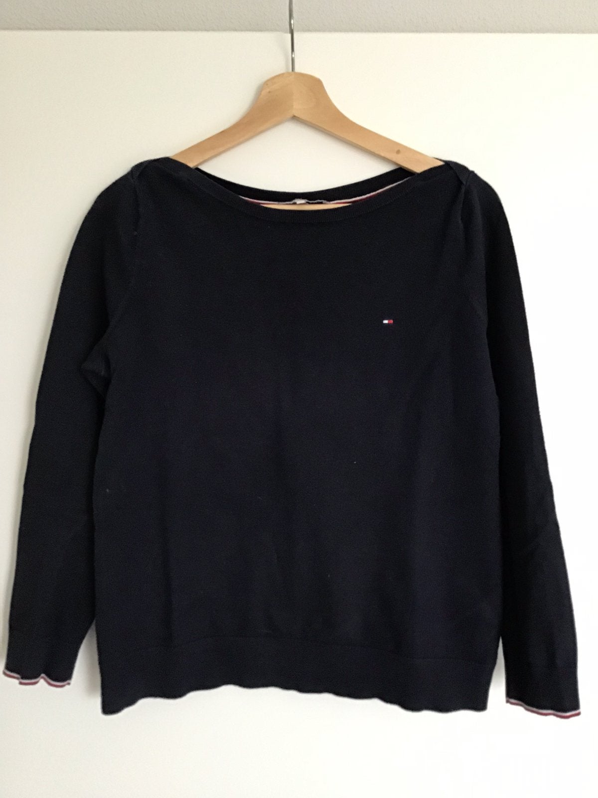Tommy Hilfiger boothals trui, blauw, maat M, Ophalen, Gedragen, Maat 38/40 (M), Blauw