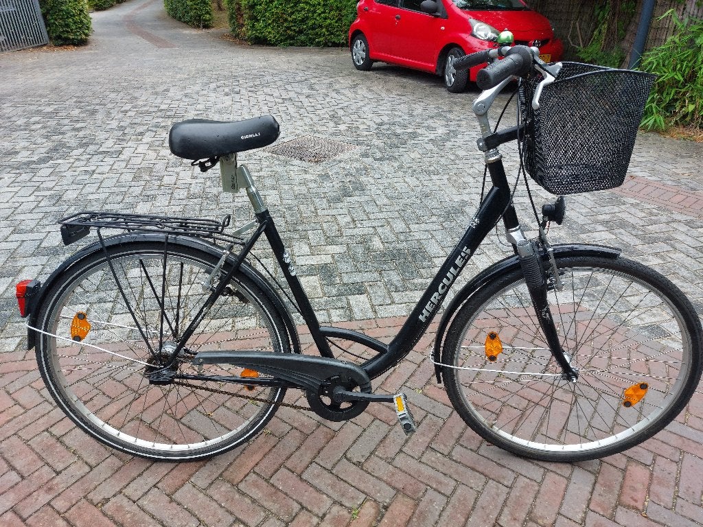 Mooie zwarte Hercules Freeway met mandje, Velgrem, Versnellingen, Ophalen, Overige merken