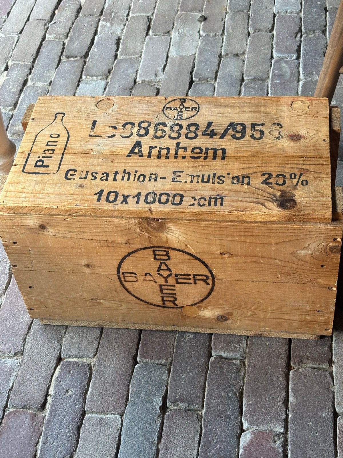 Vintage Bayer houten kist - Decoratieve opbergkist, Ophalen of Verzenden