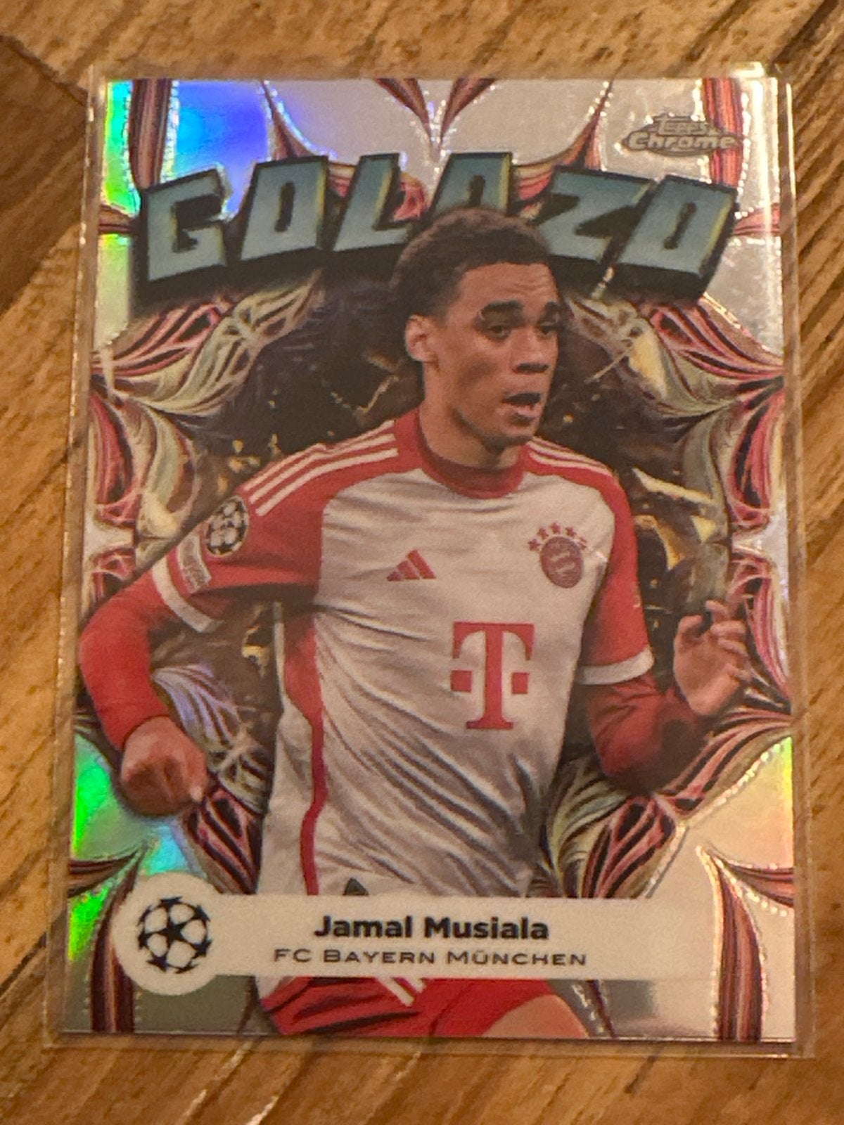 Topps Chrome Golazo Jamal Musiala FC Bayern München, Ophalen of Verzenden, Zo goed als nieuw, Buitenlandse clubs, Spelerskaart