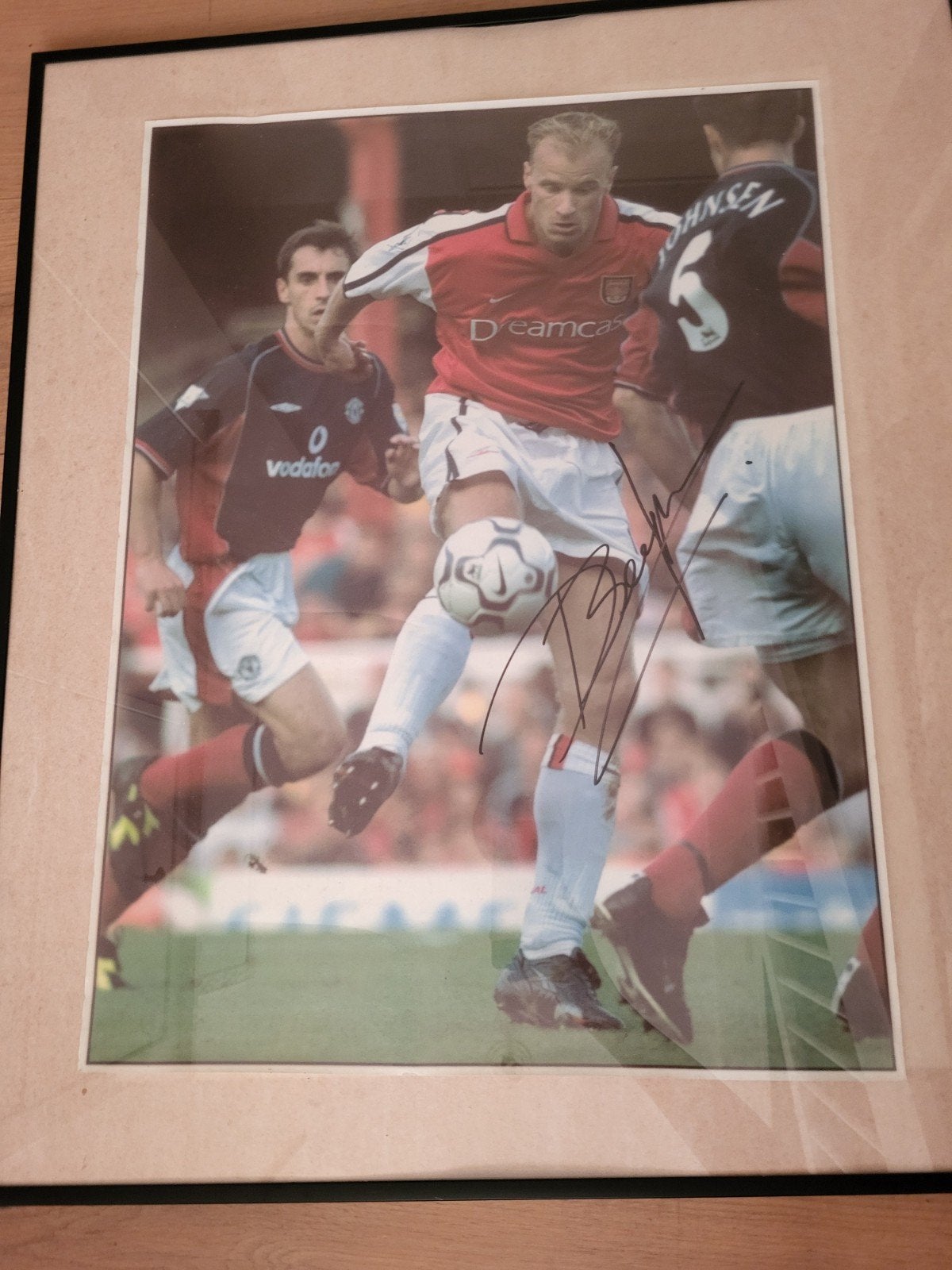 Bergkamp foto gesigneerd, Ophalen of Verzenden