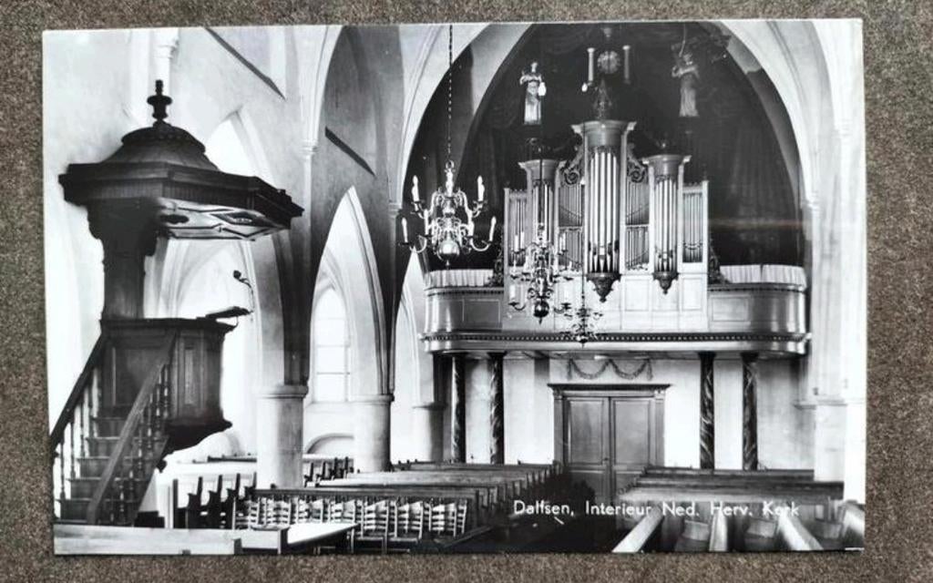 Dalfsen - Interieur Nederlands Hervormde Kerk (Cyriacuskerk), Ophalen of Verzenden, 1960 tot 1980, Ongelopen, Overijssel