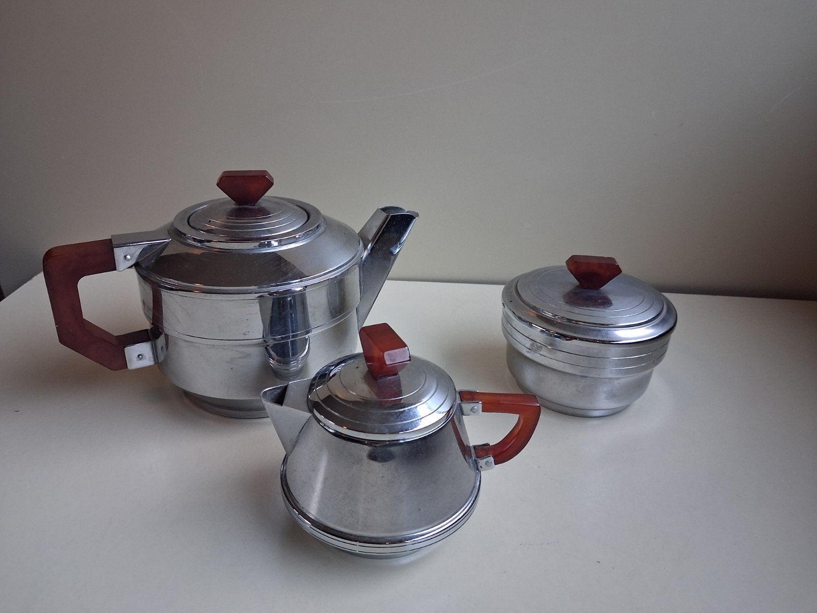 Art Deco setje:  Koffiepot, Suikerpot en melkkan, Ophalen of Verzenden