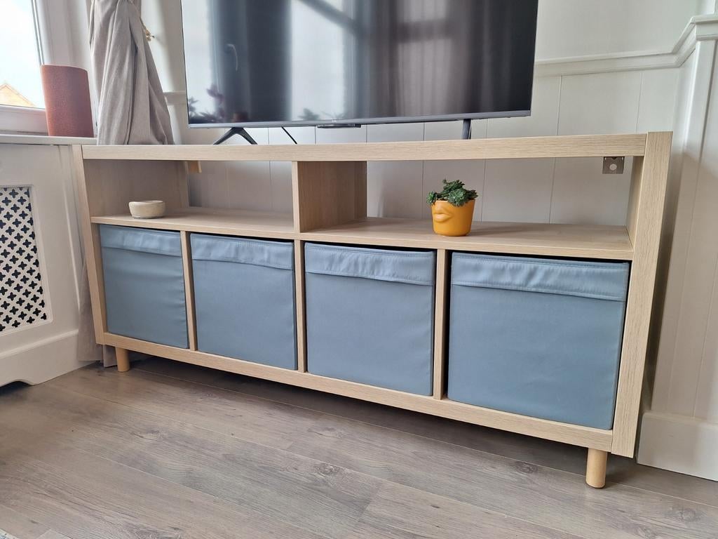 Ikea TV meubel met poten en optionele opbergbakken, Ophalen, 100 tot 150 cm, Zo goed als nieuw, Minder dan 100 cm