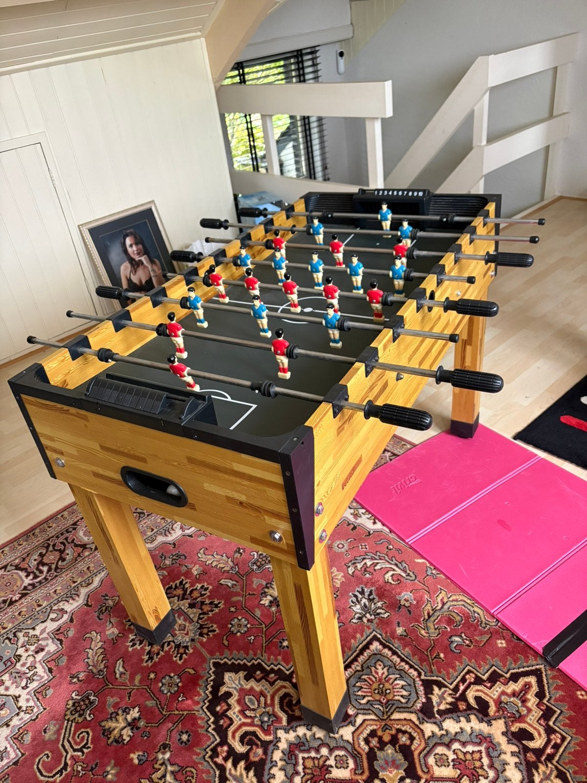 Voetbaltafel, Houten uitvoering, Zeer nette staat, Ophalen, Zo goed als nieuw