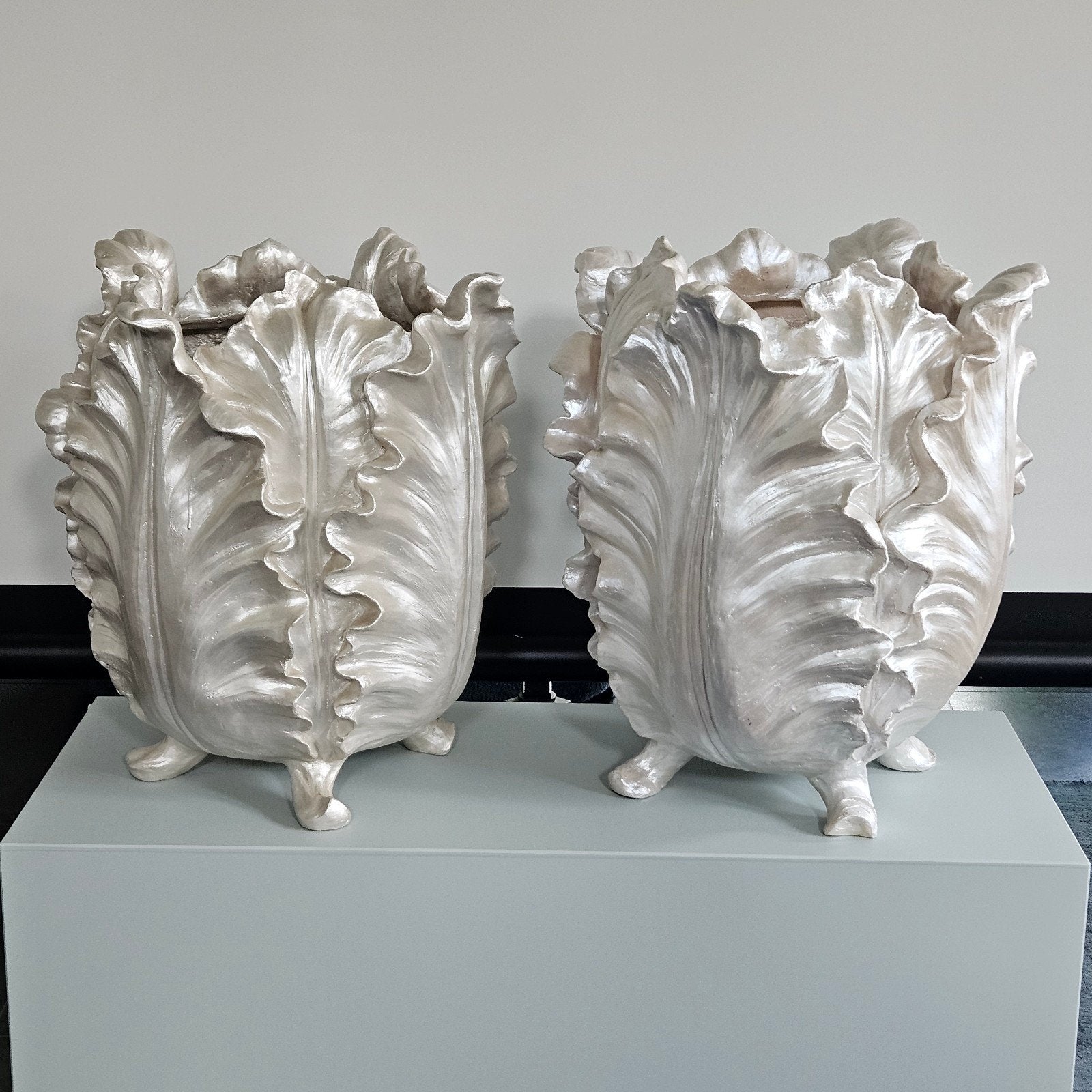 Decoratieve Kunststof Bloempotten Zilver-Parelmoer, Ophalen