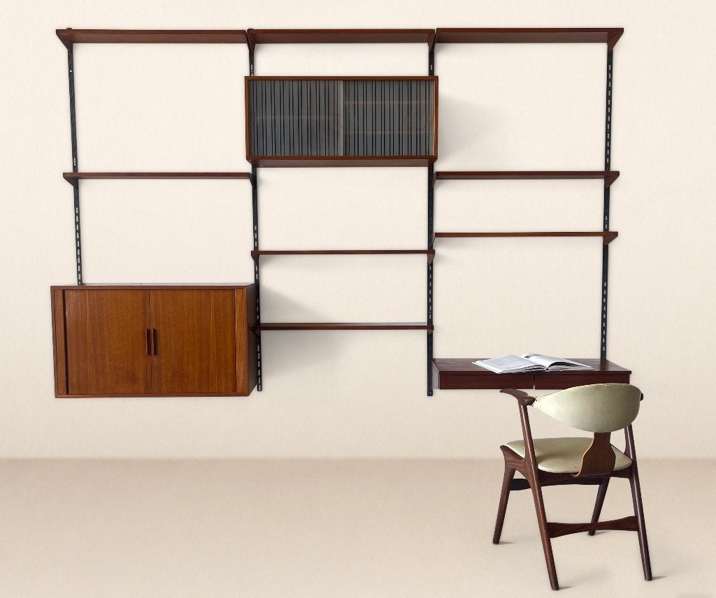 Vintage wandmeubel - Kai Kristiansen - jaren '60, Huis en Inrichting, Kasten | Wandmeubels, Met deur(en), Glas, Ophalen of Verzenden