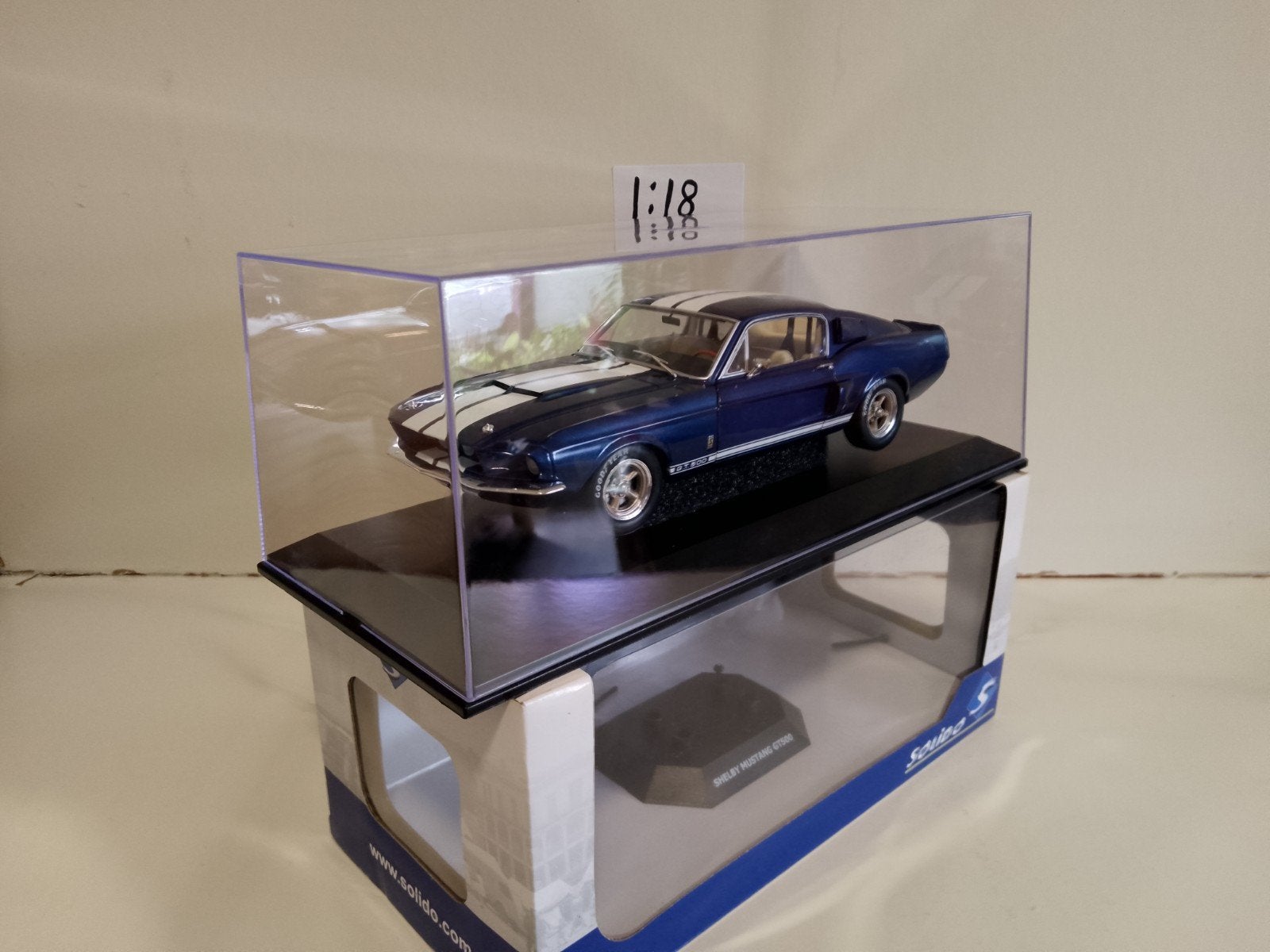 Solido - 67' Ford Mustang GT500 Shelby, Hobby en Vrije tijd, Modelauto's | 1:18, Ophalen of Verzenden, Zo goed als nieuw, Auto