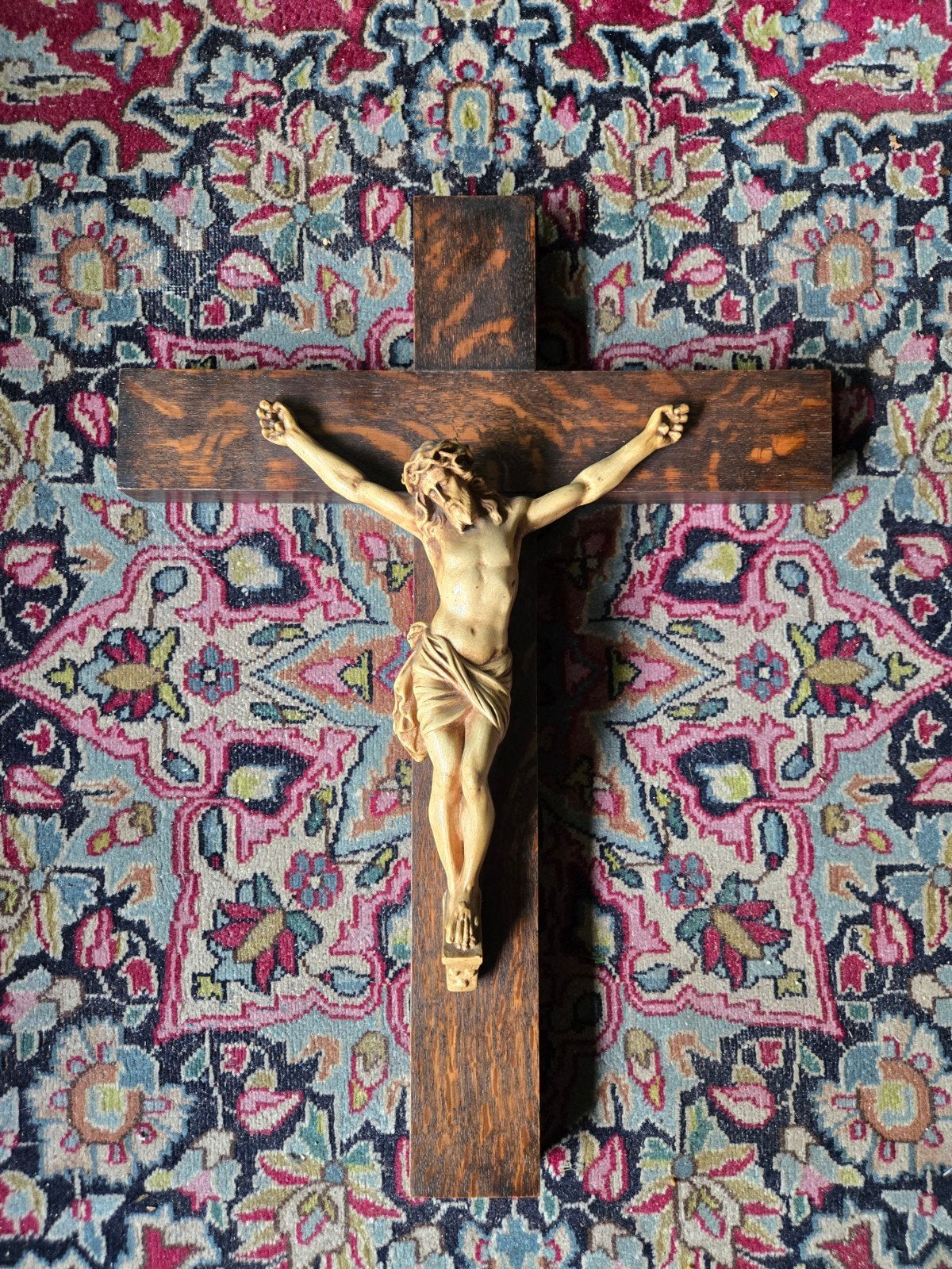 Prachtige antieke crucifix, kruisbeeld, Christusbeeld, Antiek en Kunst, Antiek | Religie, Ophalen of Verzenden