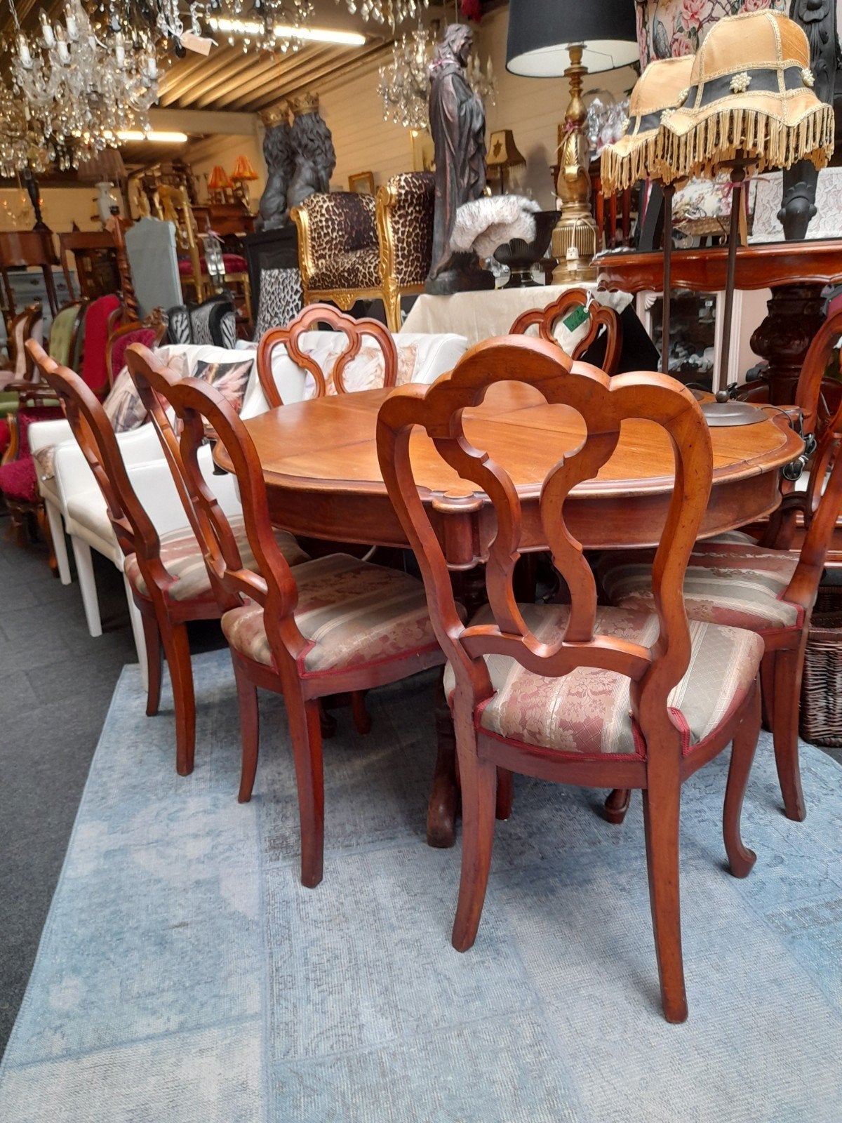 noten biedermeijer eethoek compleet of los te koop, Ophalen