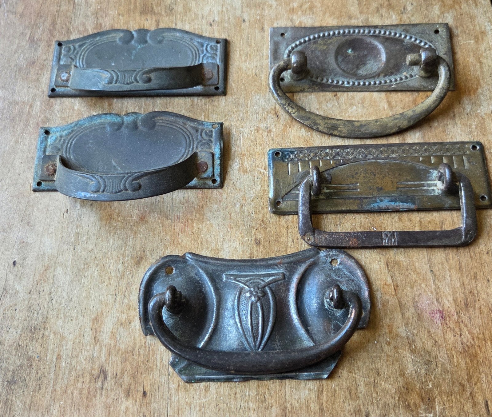 5 oude Franse handvatten, Ophalen of Verzenden