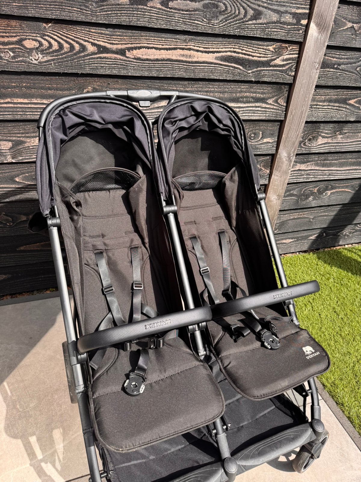 Deryan/ Rolo DuoBuggy X2 XL Zwart, Kinderen en Baby's, Buggy's, Ophalen, Zo goed als nieuw