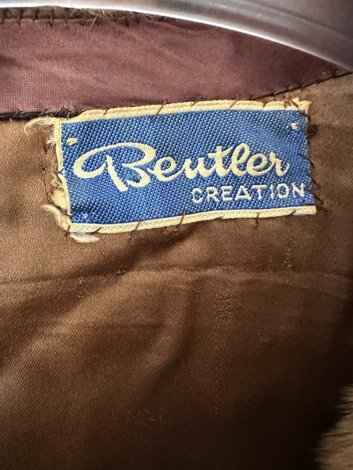 Vintage Beutler Creation Bontjas, maat M / L, Ophalen of Verzenden, Gedragen, Maat 42/44 (L), Bruin