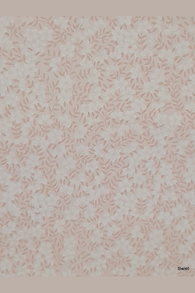 14024 klassiek vintage behang roze wit bloemen 60s swiet, Huis en Inrichting, Ophalen of Verzenden, Minder dan 10 m², Wit