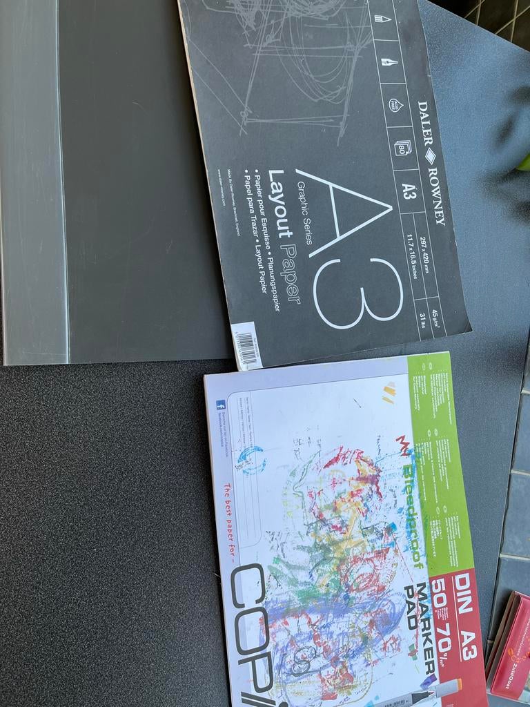 A3 Schetspapier en Mapje, Ophalen, Zo goed als nieuw, Papier, Schets- of Tekenboek