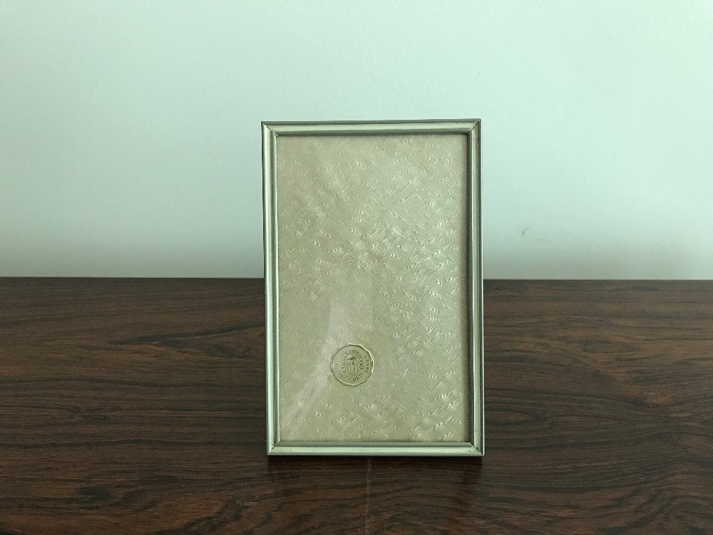 Oude lijst kader Jyden zilverkleurig / roomwit bol glas, Antiek en Kunst, Ophalen of Verzenden