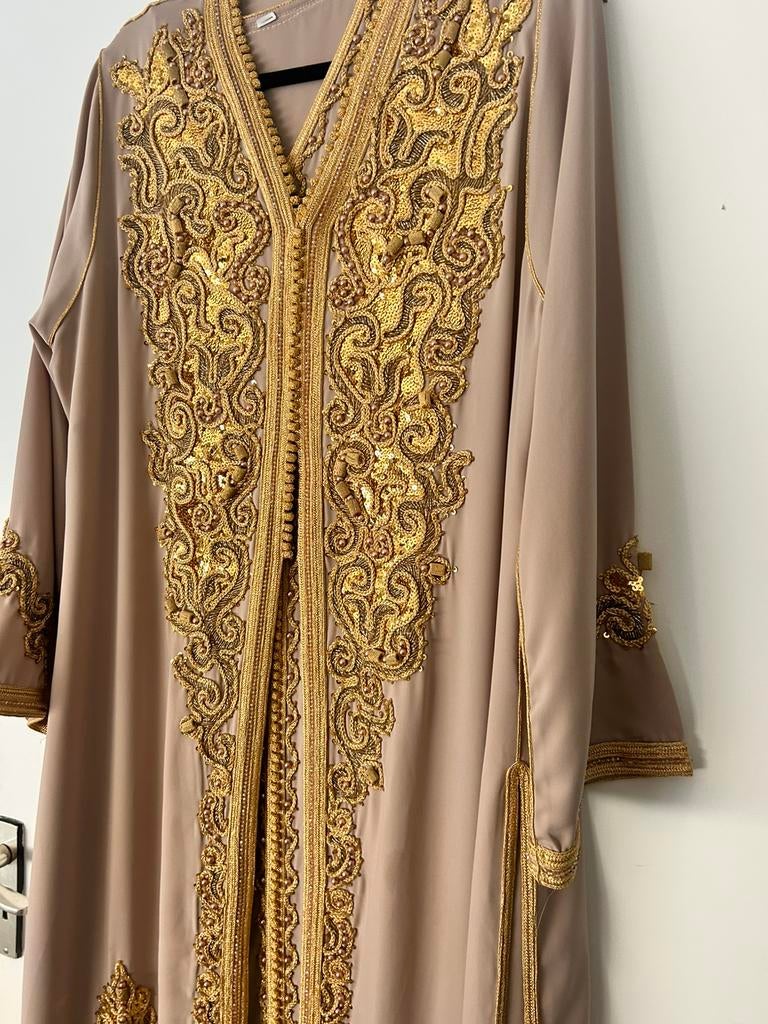 Marokkaanse jurk kaftan takchita lebsa maat l/xl, Overige typen, Blauw, Maat 46/48 (XL) of groter, Ophalen of Verzenden