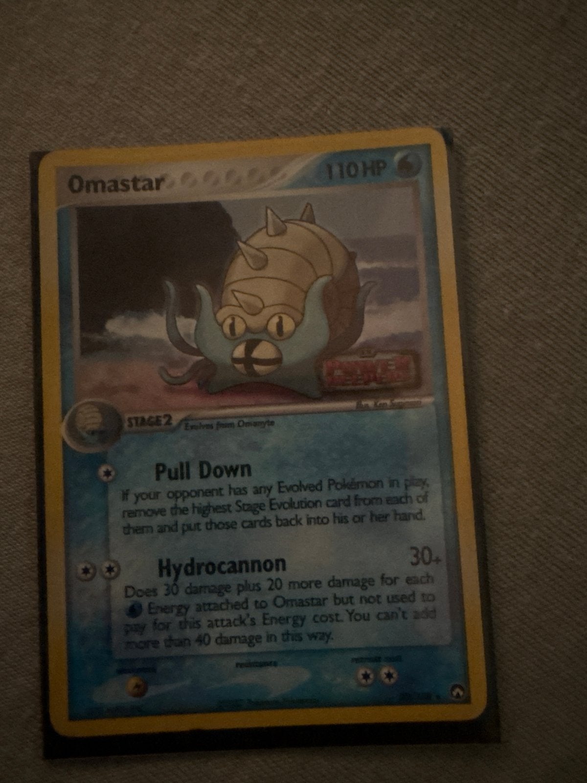 Omastar Pokémon Kaart 110 HP - Stage 2, Ophalen of Verzenden, Gebruikt, Losse kaart