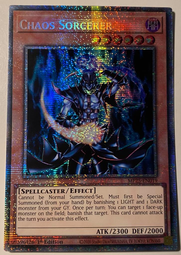 Yu-Gi-Oh! Chaos Sorcerer MP25 1st Ed Starlight Rare !, Ophalen of Verzenden, Zo goed als nieuw, Losse kaart, Foil