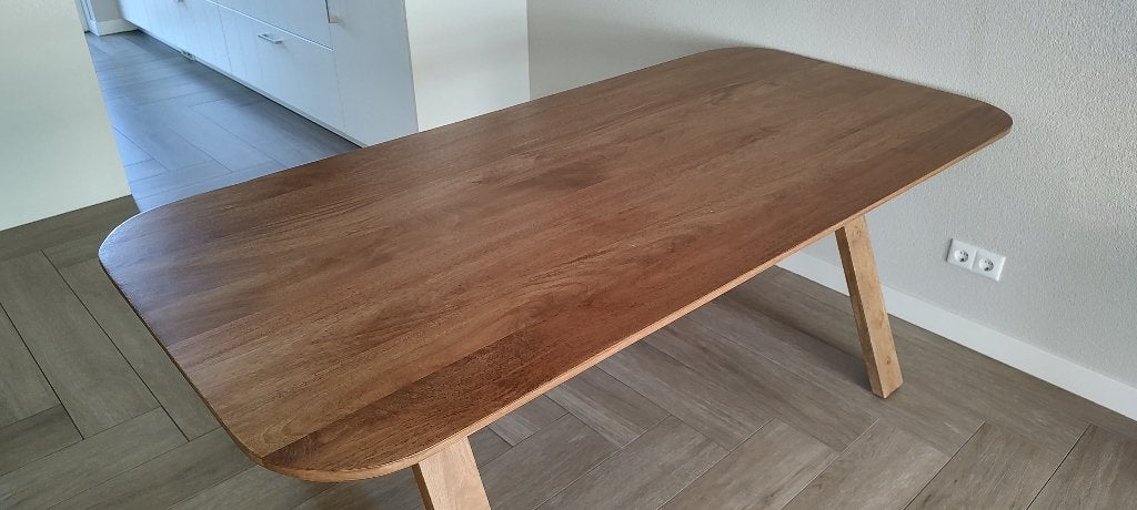 Eettafel Mandy - mangohout - 75x200x94cm, Huis en Inrichting, Ophalen, Gebruikt, 200 cm of meer, 50 tot 100 cm
