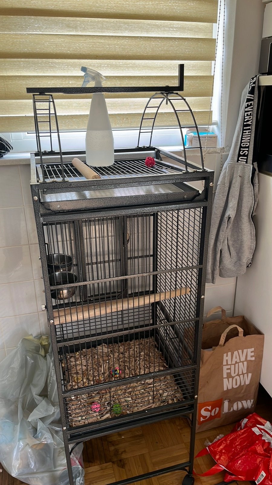 Papegaai kooi, Ophalen of Verzenden, Zo goed als nieuw, Metaal, Vogelkooi