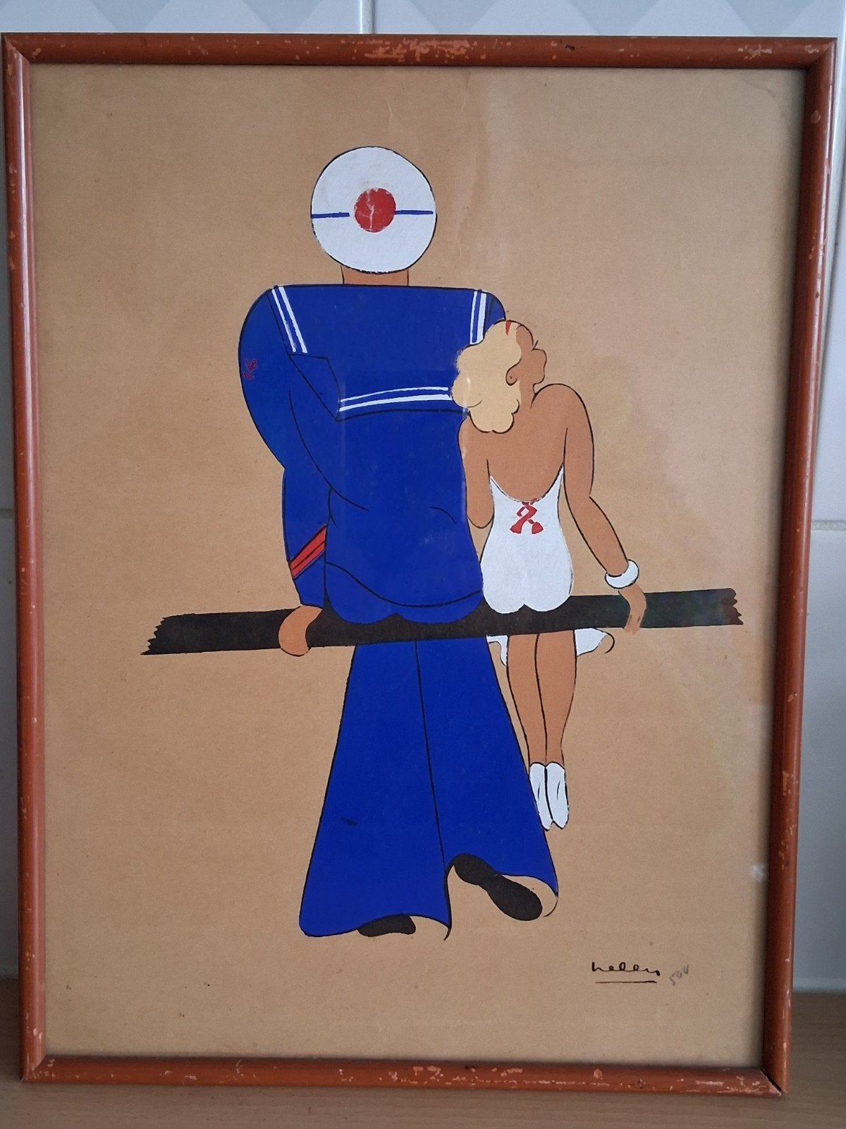 George de Vertury en Helen Gouache & Inkt Art.Deco. Pin up., Ophalen of Verzenden