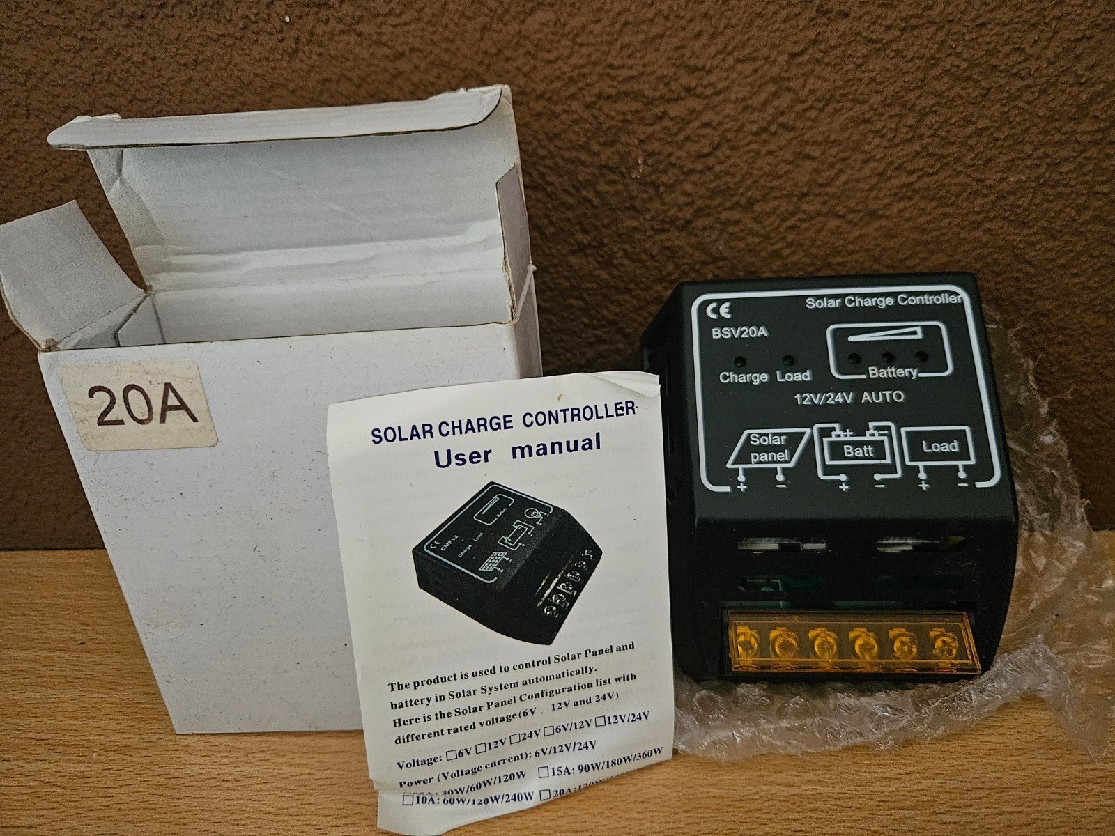 Solar Charge Controller 20A 12V/24V Auto, Ophalen of Verzenden