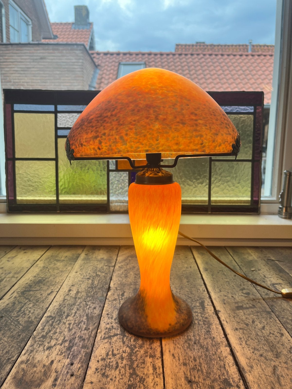 Vintage Massive lamp jaren 70, Ophalen of Verzenden, Zo goed als nieuw, Minder dan 50 cm