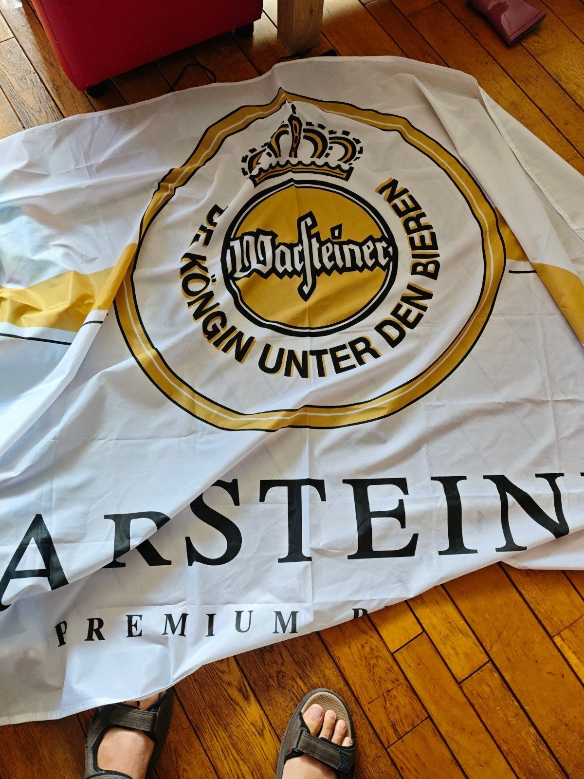 Warsteiner vlag, Verzamelen, Biermerken, Ophalen of Verzenden, Nieuw, Reclamebord, Plaat of Schild, Overige merken