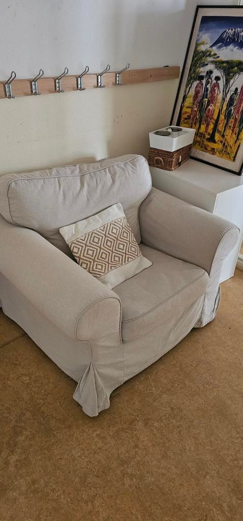 1x IKEA Ektorp fauteuil - beige, Huis en Inrichting, Gebruikt, 75 tot 100 cm, Ophalen of Verzenden, 75 tot 100 cm