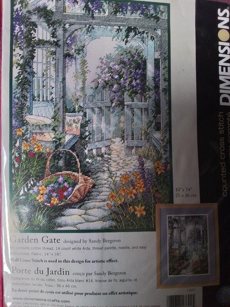 Dimensions / Sunset borduurpakket ' Garden Gate', Hobby en Vrije tijd, Ophalen of Verzenden, Nieuw, Borduurpakket