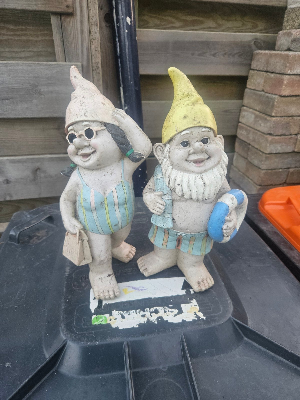2 tuinkabouters, Ophalen of Verzenden, Gebruikt, Overige typen