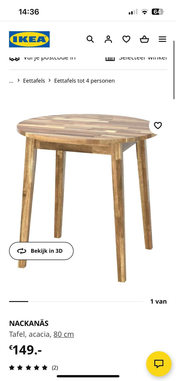 SELLING TABLE, Ophalen, Zo goed als nieuw, Rond, 50 tot 100 cm