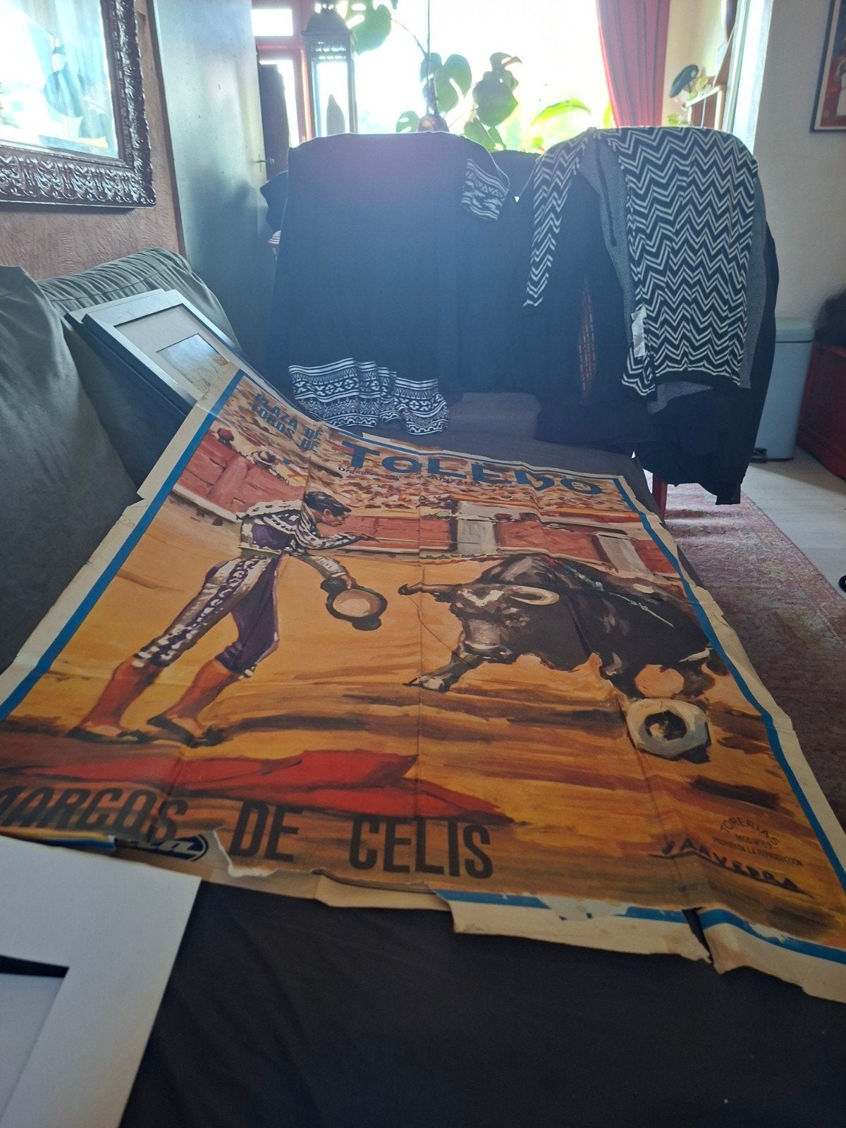 Vintage Stierenvechter Poster Toledo - J. Aavedra, Ophalen, Deurposter of groter, Overige onderwerpen, Rechthoekig Staand