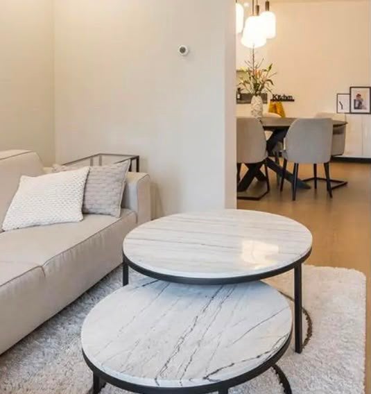 Richmond Interiors Lexington – Luxe salontafel set van 2 |, Ophalen, Zo goed als nieuw, Rond, 50 tot 100 cm